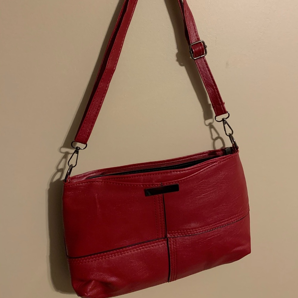 Red leather purse